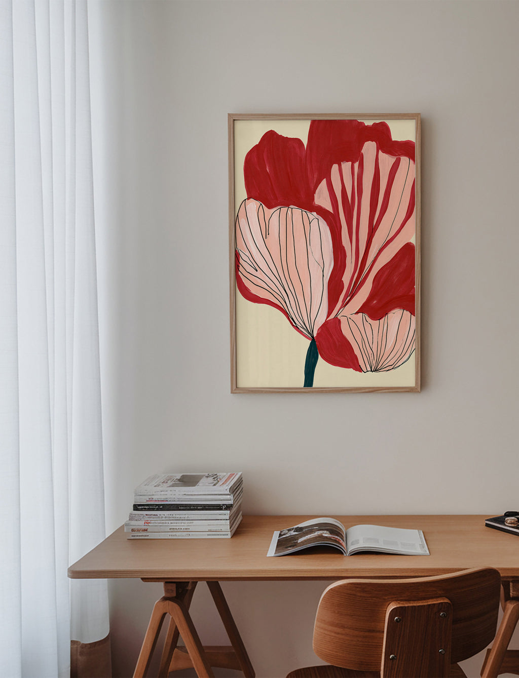 Plakat botaniczny z szkarłatnymi płatkami – Product3