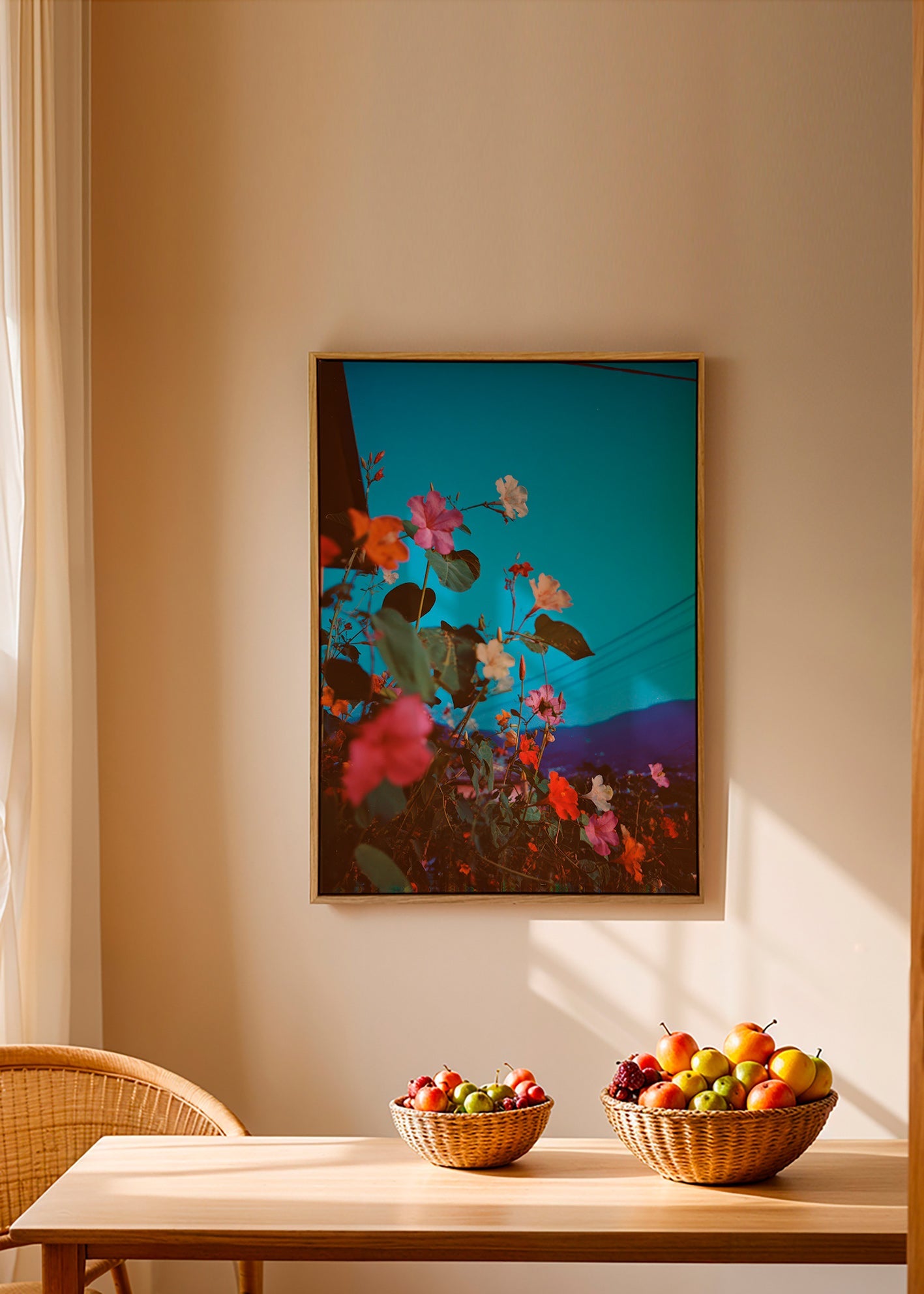 Plakat botaniczny: bugainvilla o zmierzchu