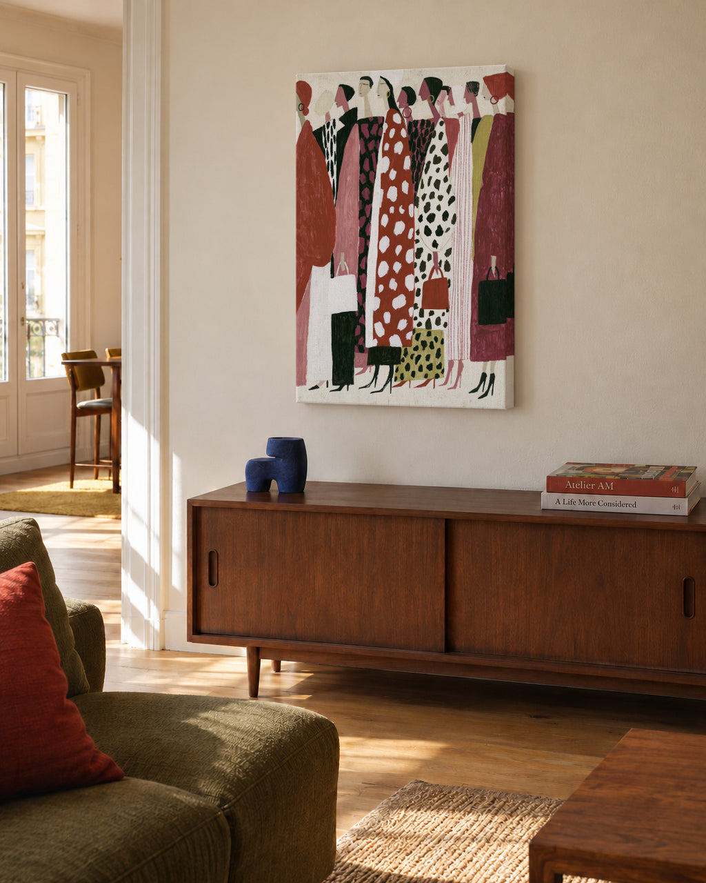 The Fashion Crowd - Unframed canvas in an interior