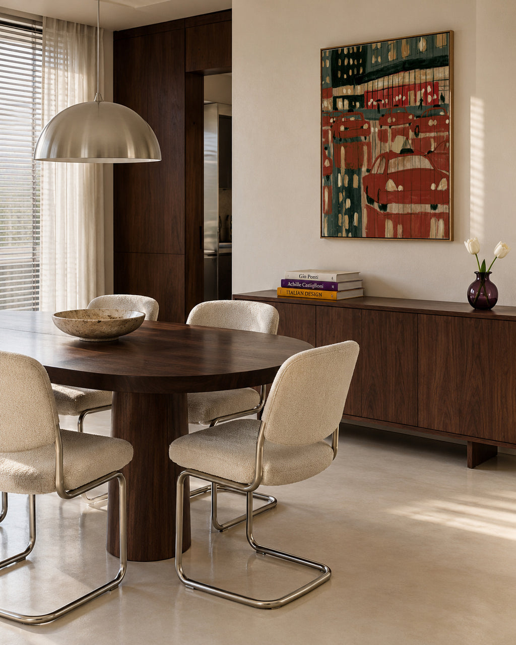 City Reflections - Framed canvas in an interior