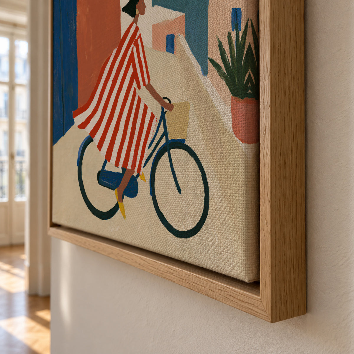 Ride to the Beach - Framed canvas detail