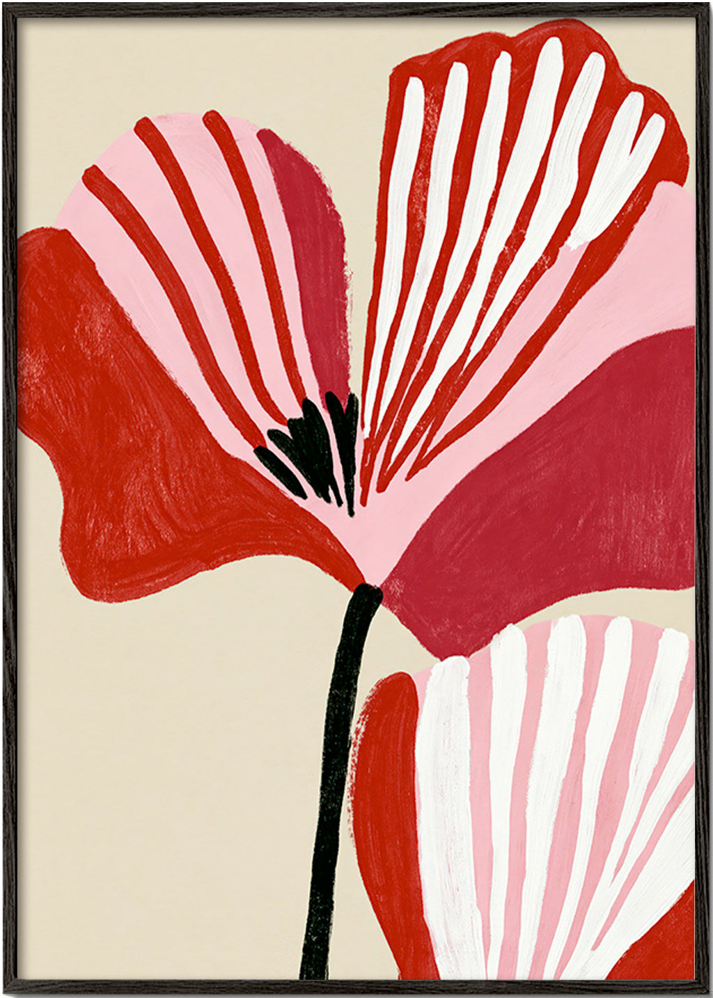 Plakat botaniczny Twin Petals róż i czerwień