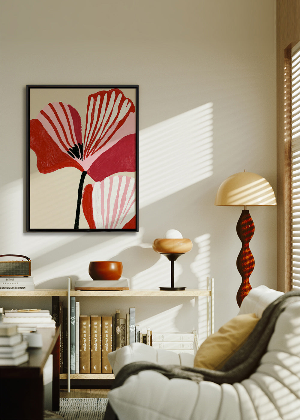 Plakat botaniczny Twin Petals róż i czerwień
