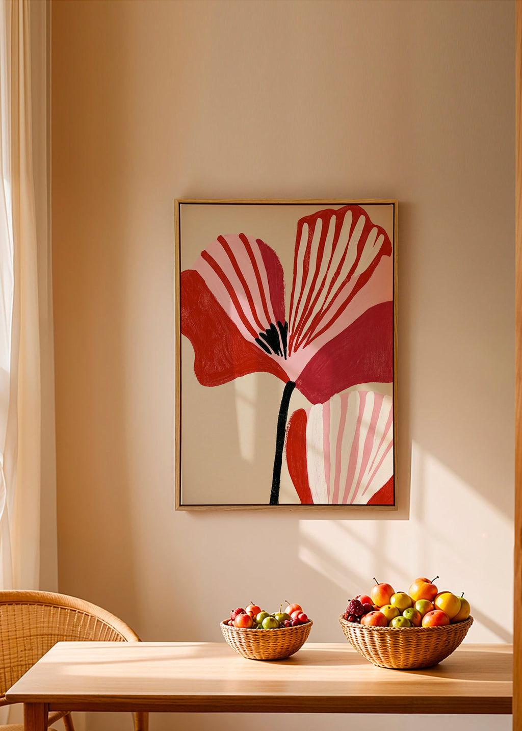 Plakat botaniczny Twin Petals róż i czerwień