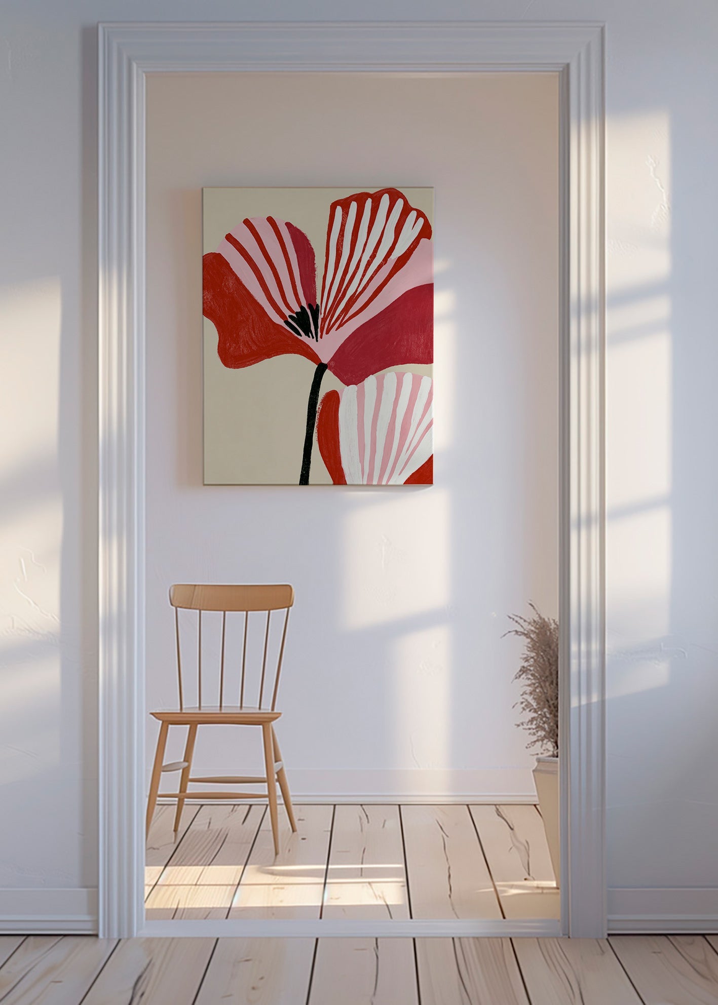 Plakat botaniczny Twin Petals róż i czerwień