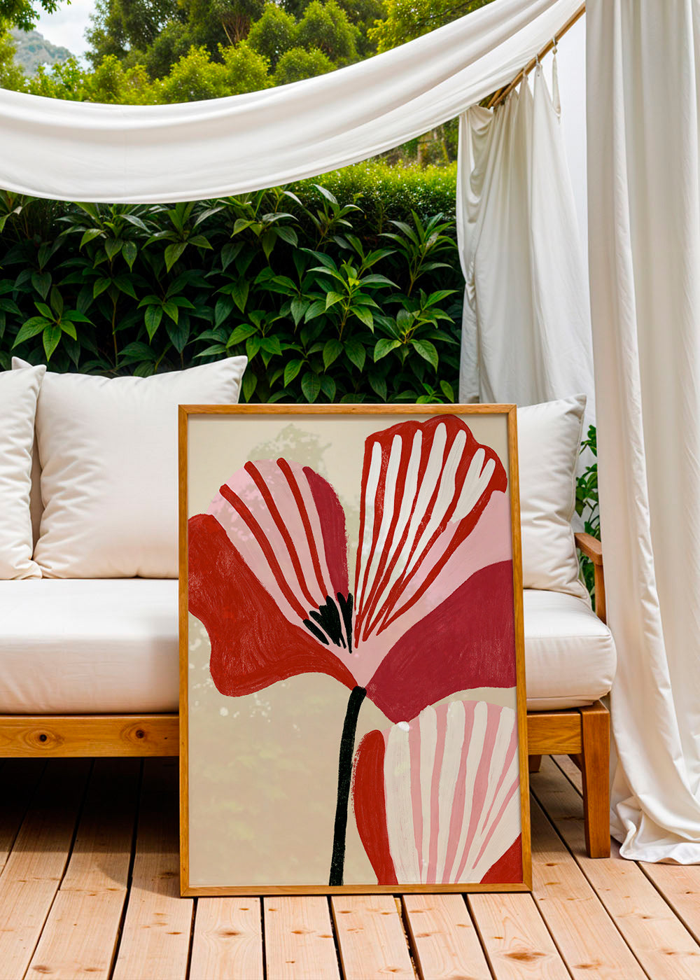 Plakat botaniczny Twin Petals róż i czerwień