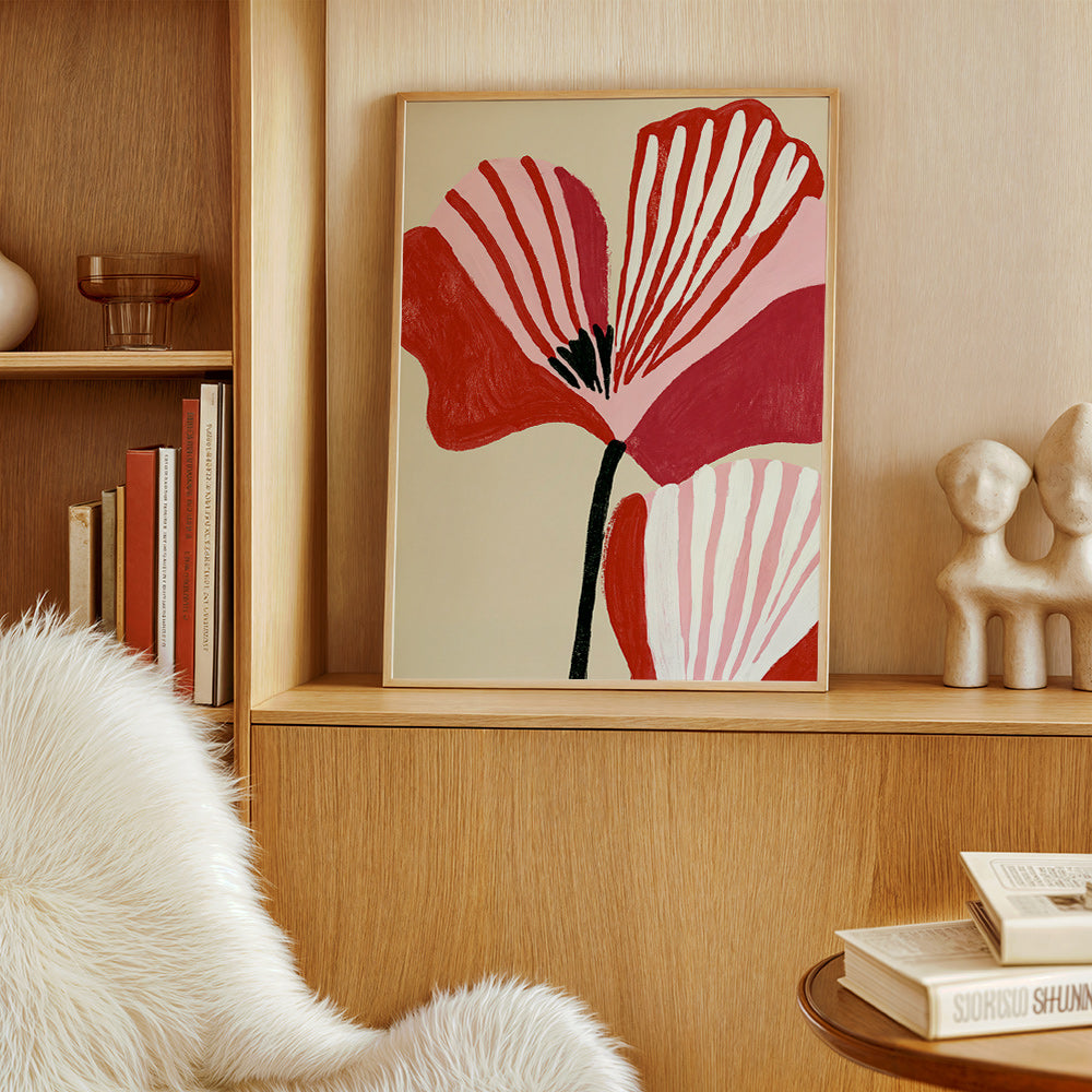 Plakat botaniczny Twin Petals róż i czerwień