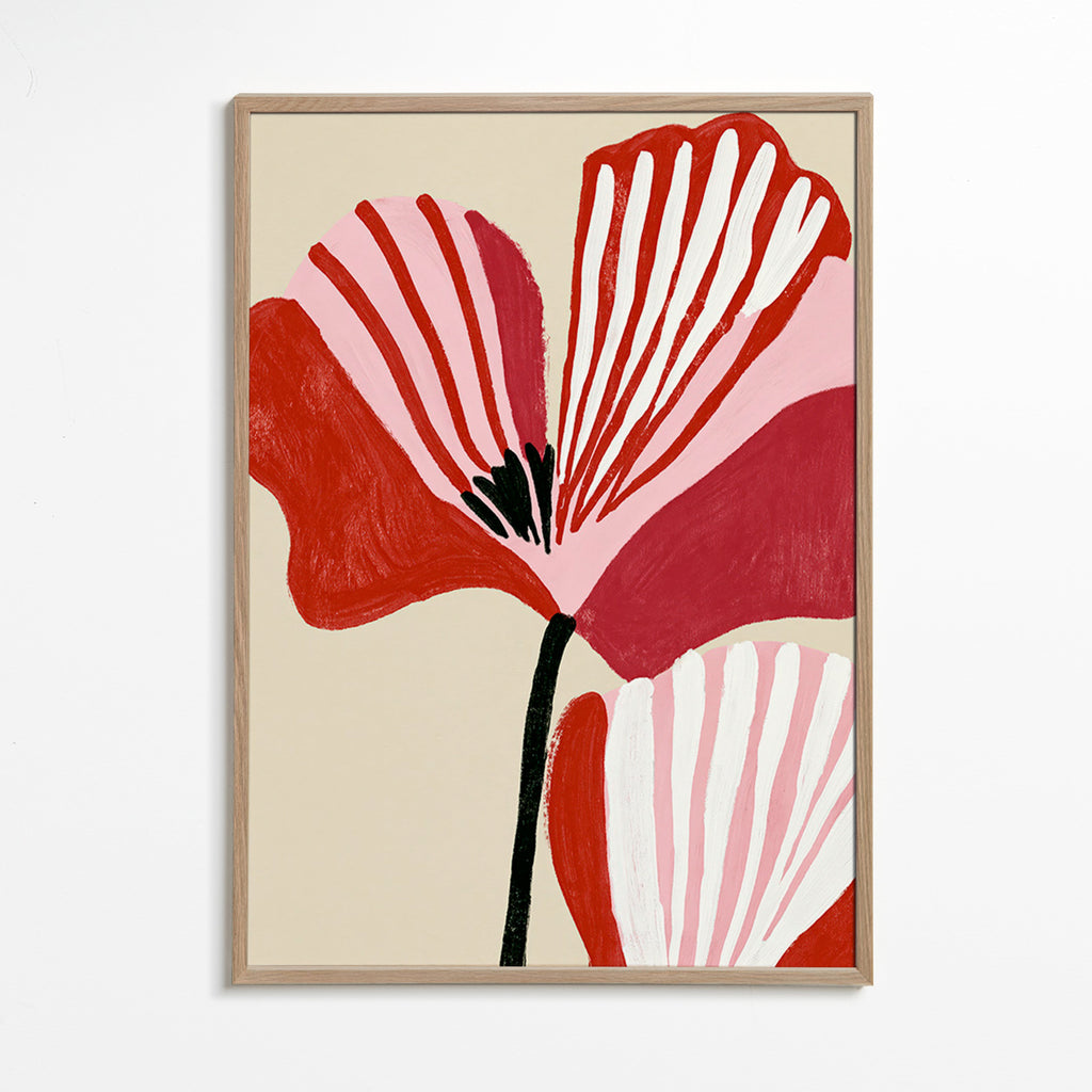 Plakat botaniczny Twin Petals róż i czerwień