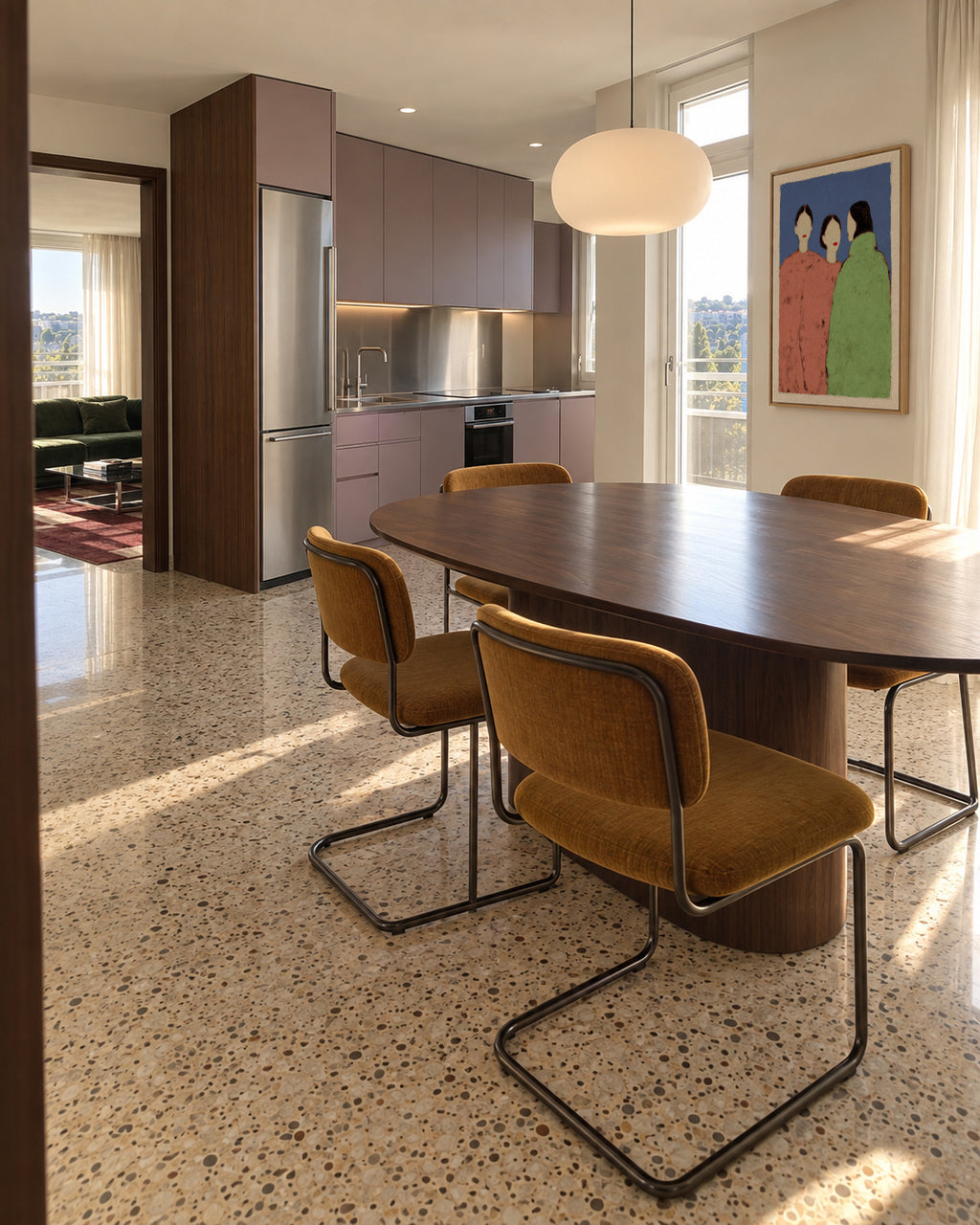 Three Friends - Framed canvas in an interior