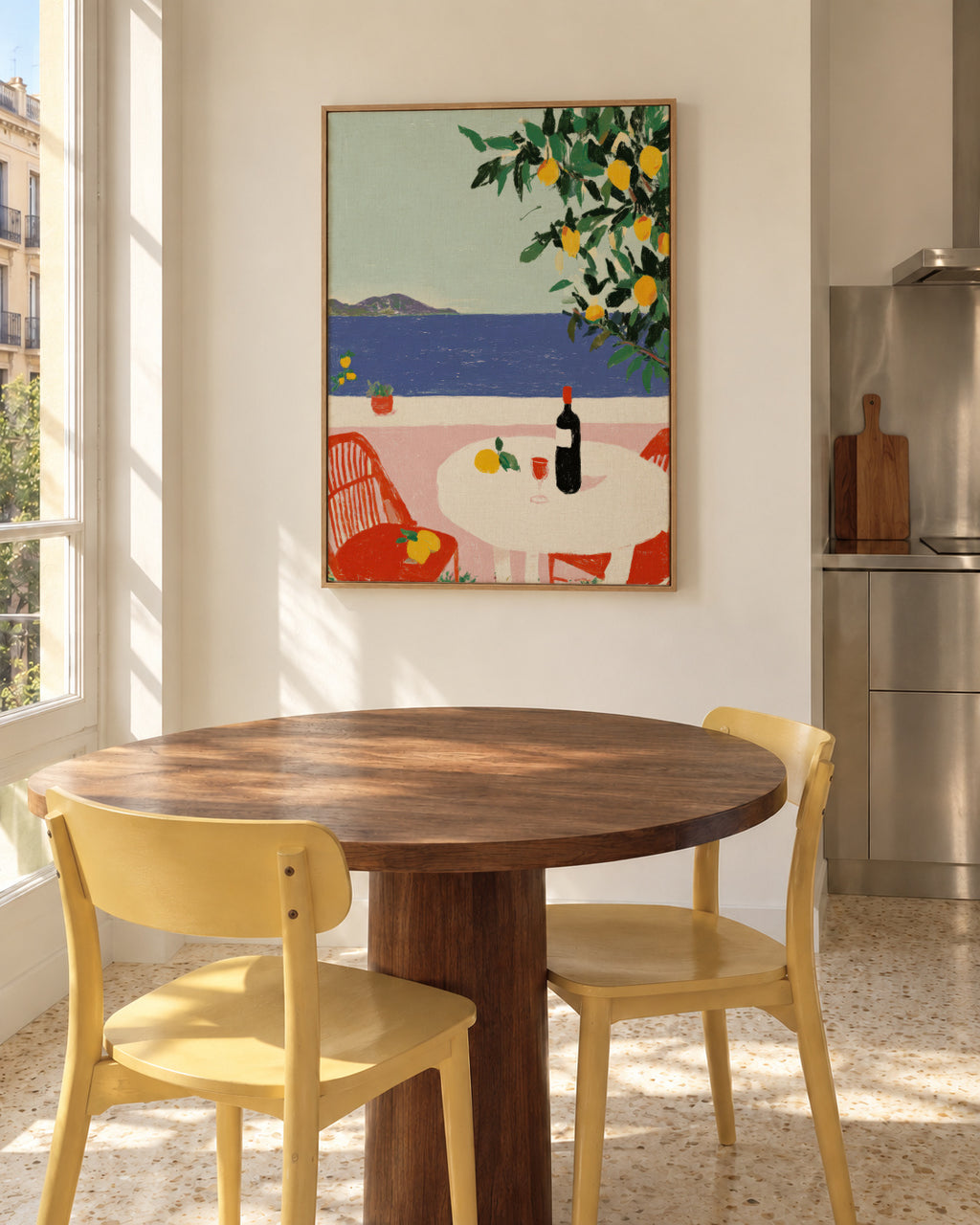 Mediterranean Table - Framed canvas in an interior