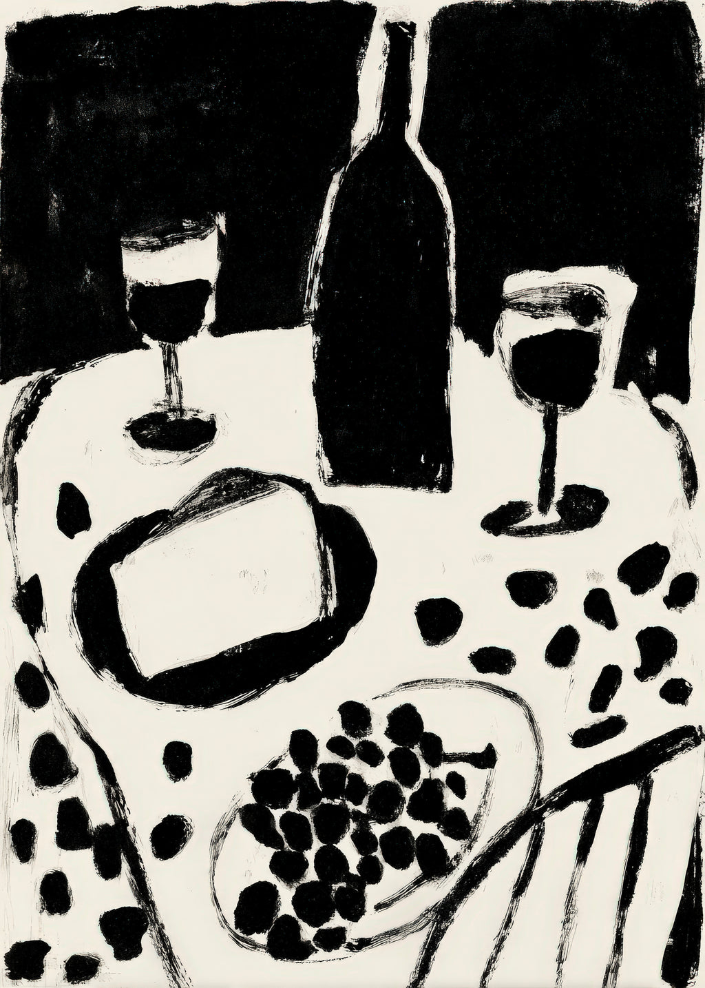 Monochrome Dinner - Unframed art print