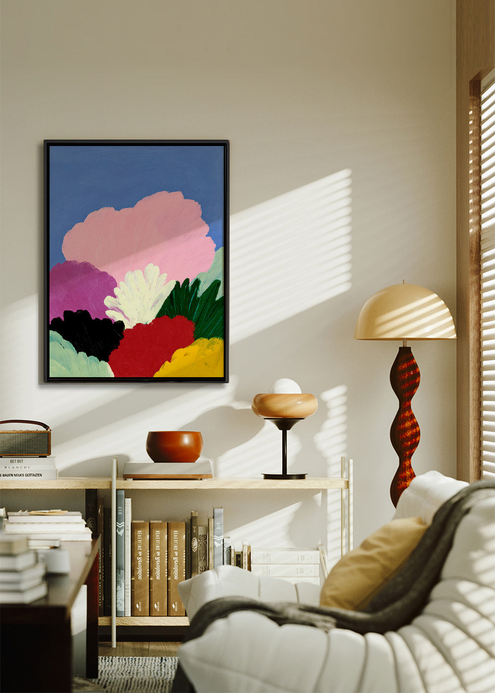 Plakat botaniczny Bloomscape z abstrakcyjnymi kwiatami