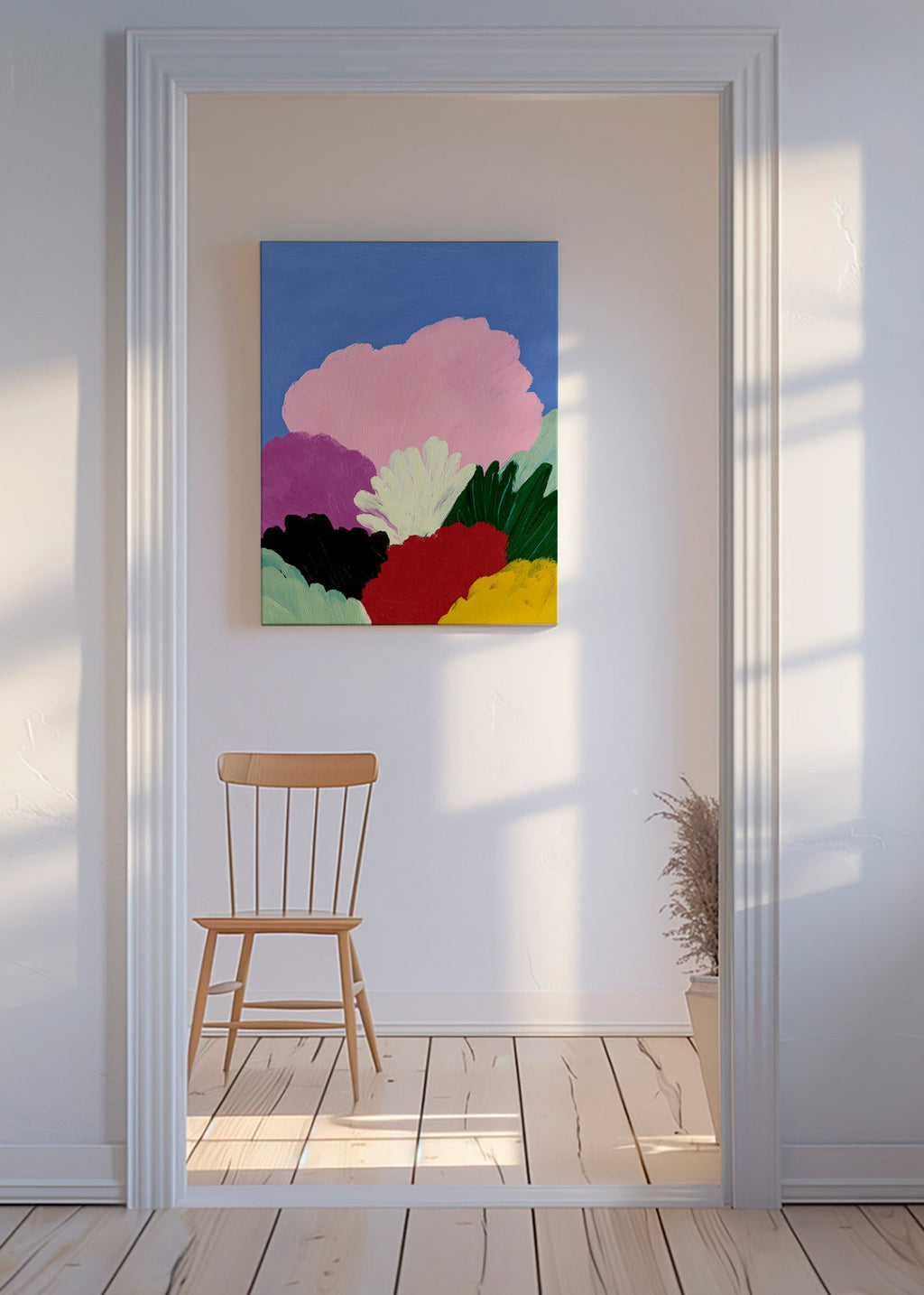 Plakat botaniczny Bloomscape z abstrakcyjnymi kwiatami