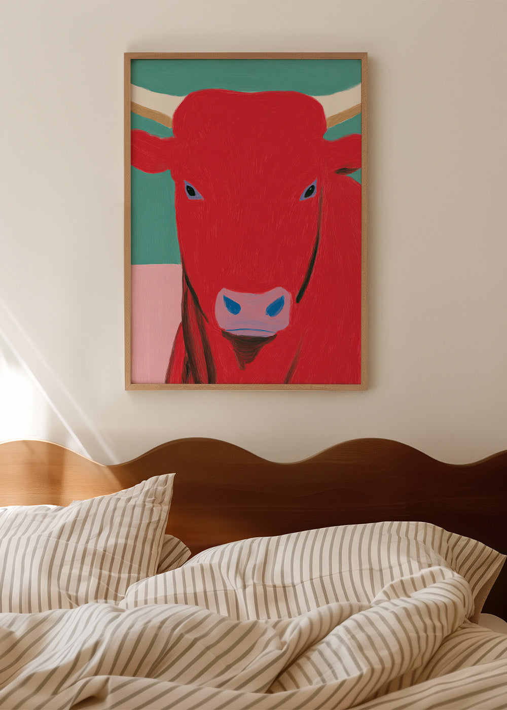 Portret czerwonego byka w nowoczesnym stylu