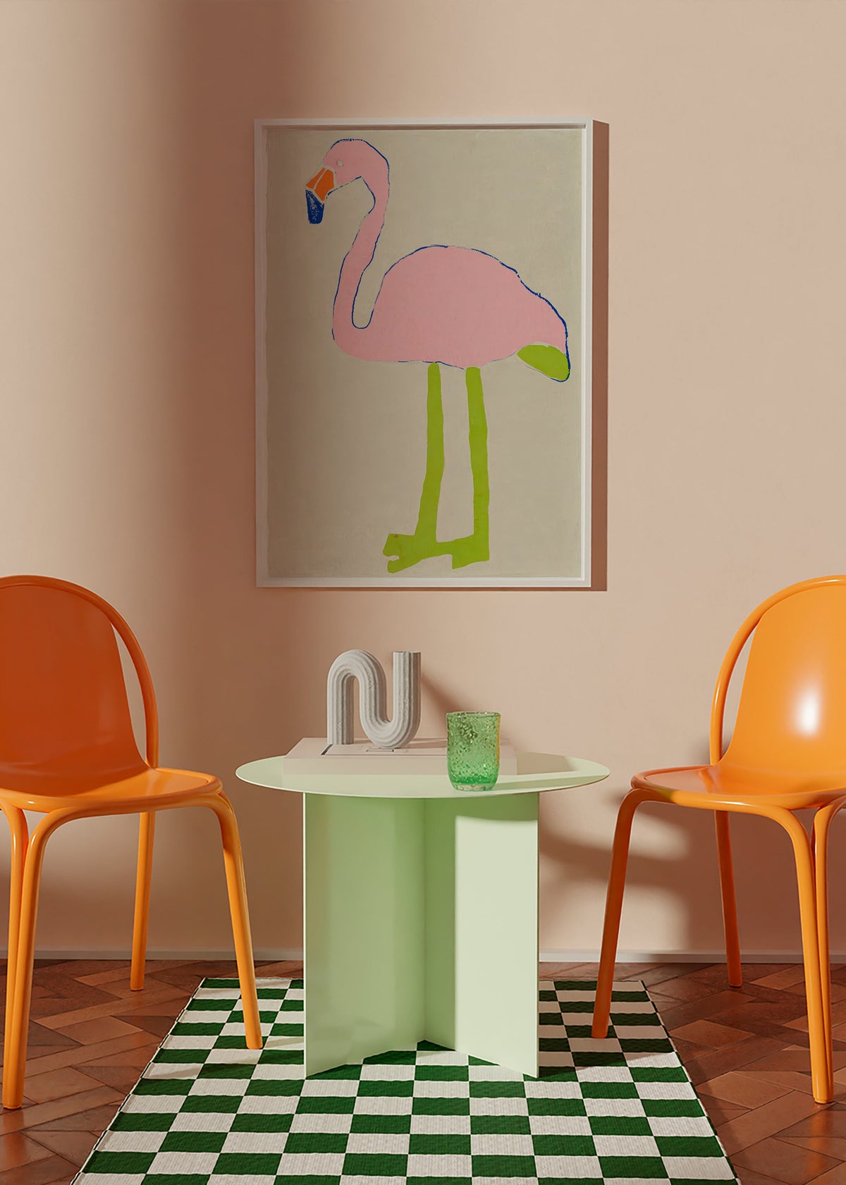 Plakat różowy flaming