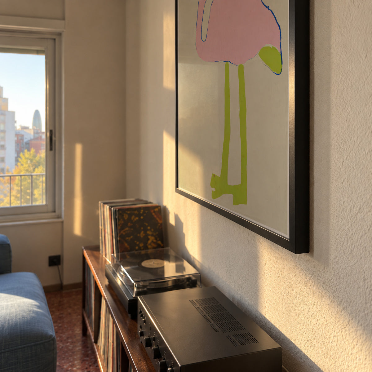 Pink Flamingo - Framed poster detail