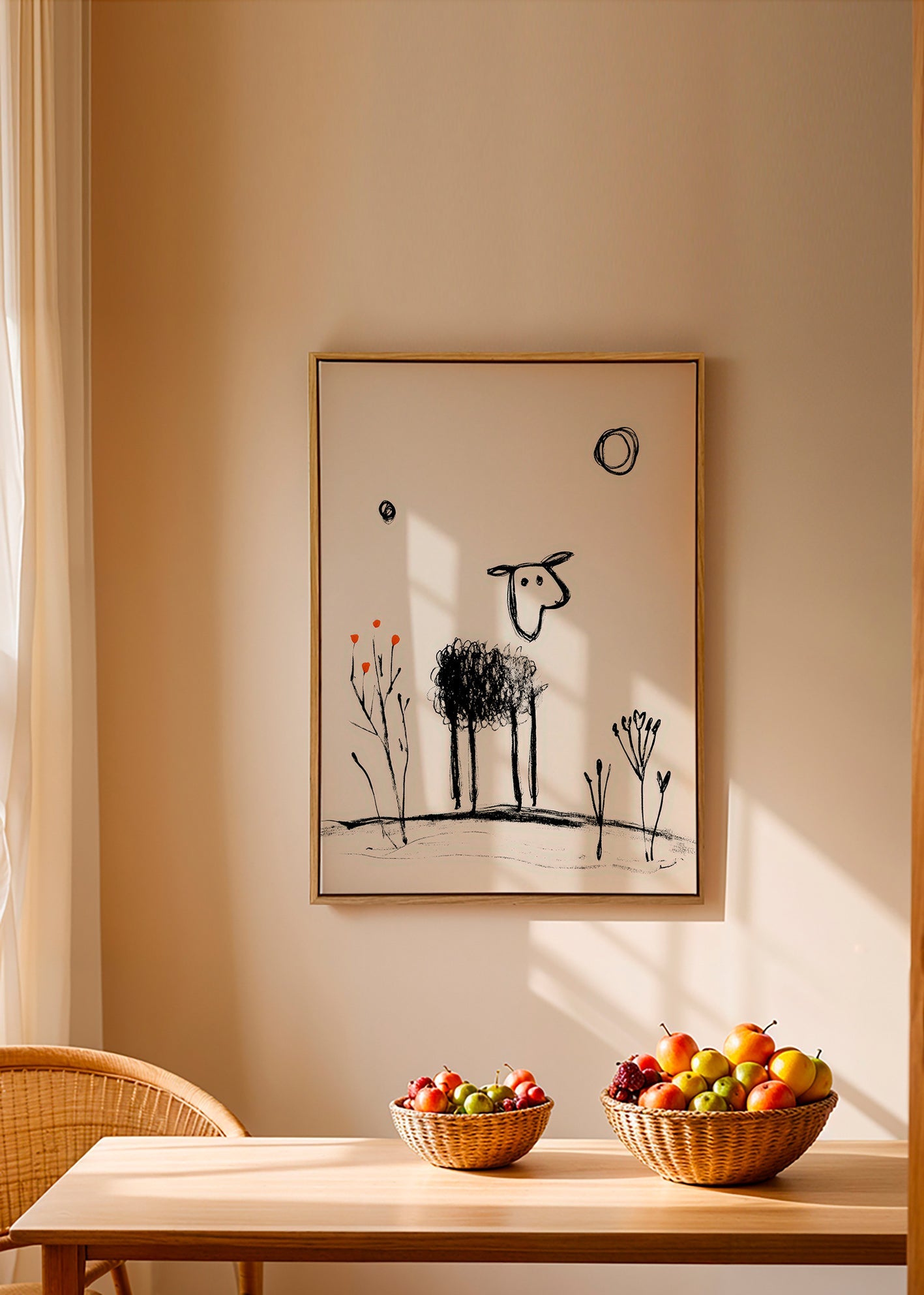 Minimalistyczna owca szkic liniowy