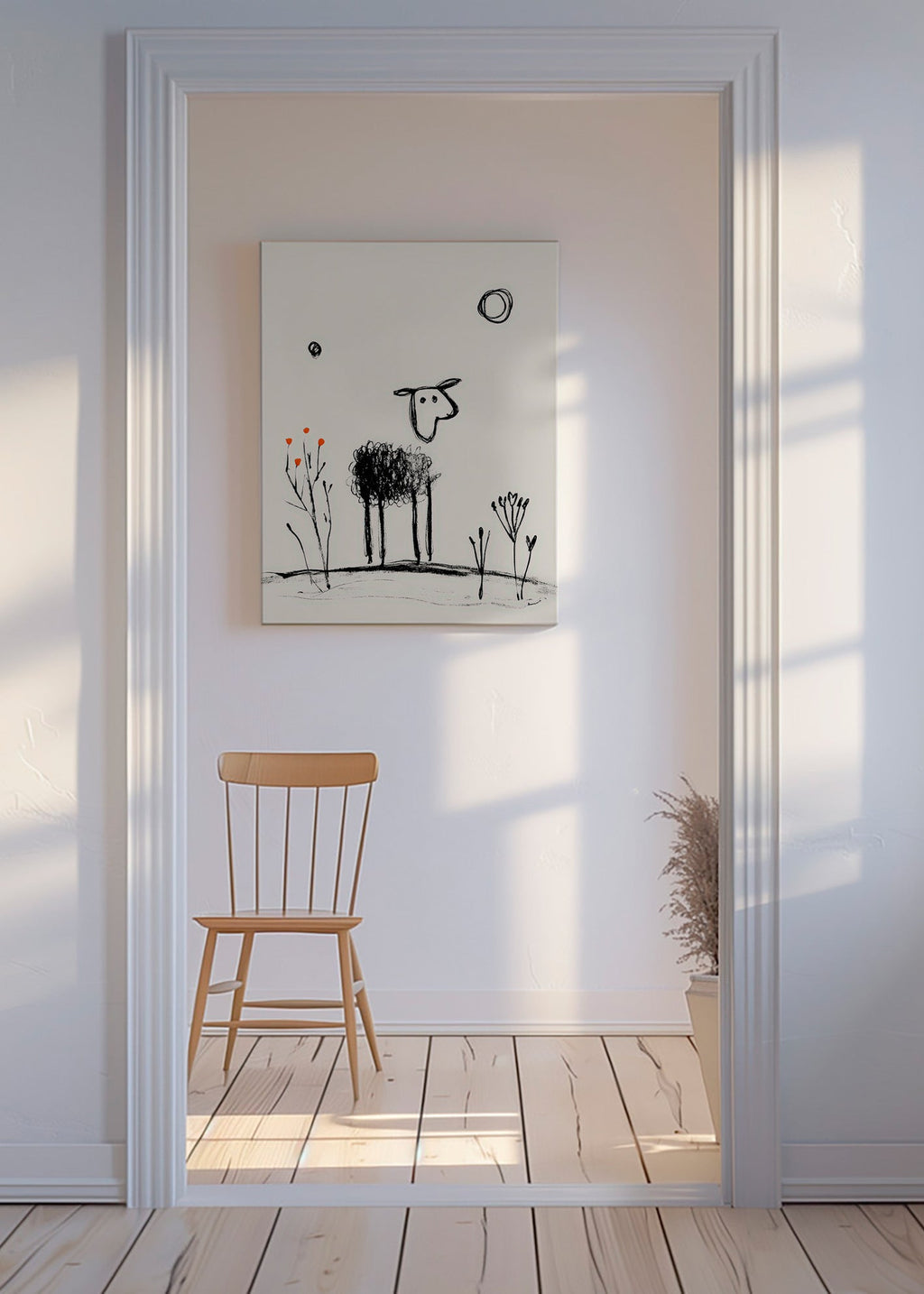 Minimalistyczna owca szkic liniowy