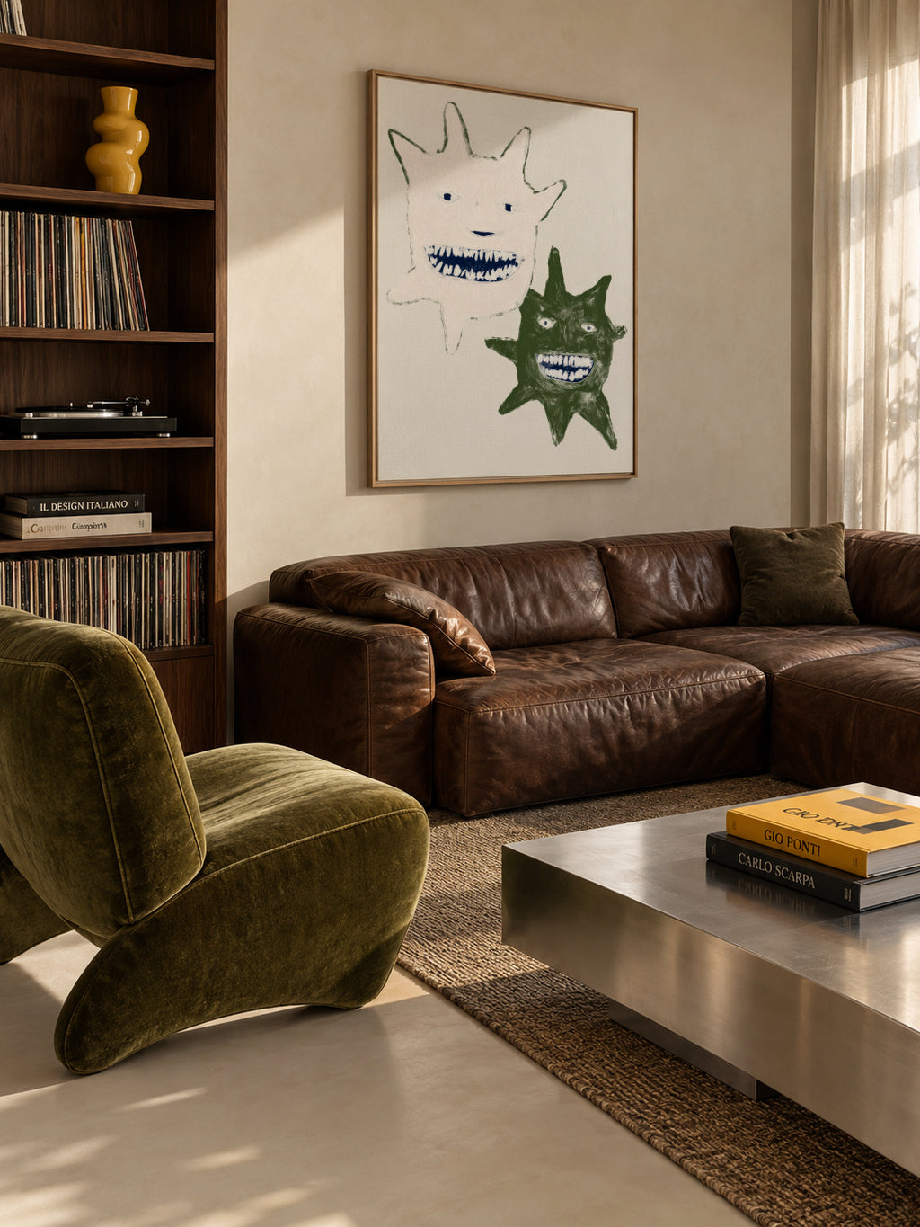 Twin Monsters - Framed canvas in an interior