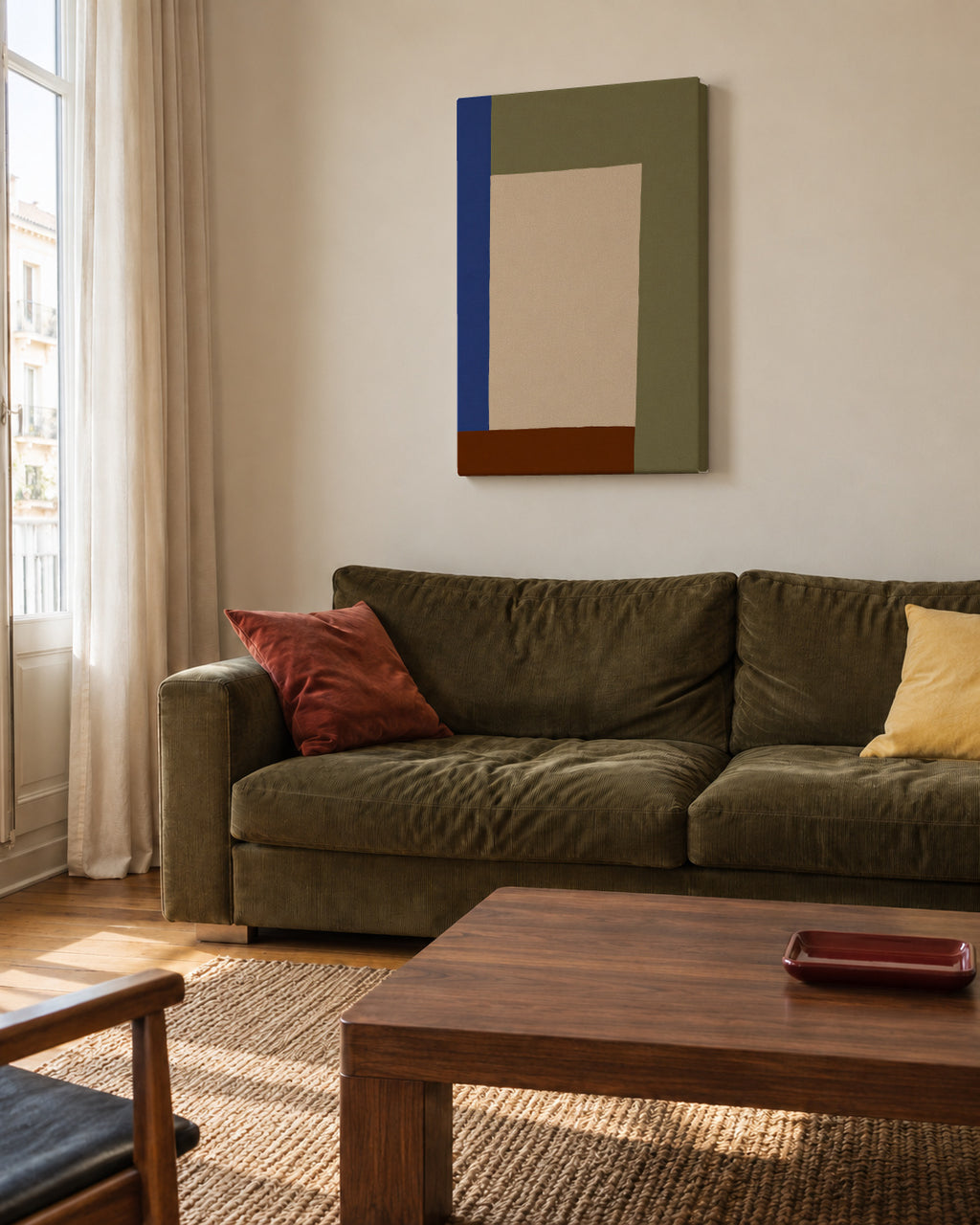 Quiet Shapes - Unframed canvas in an interior