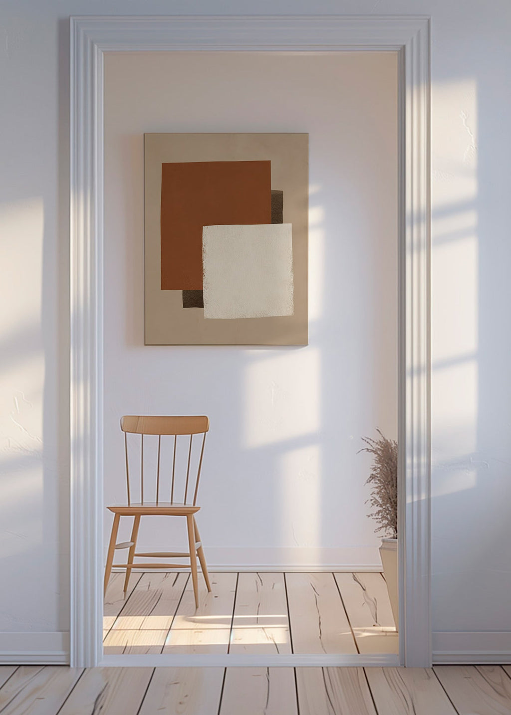 Plakat geometryczny w kolorach ziemi