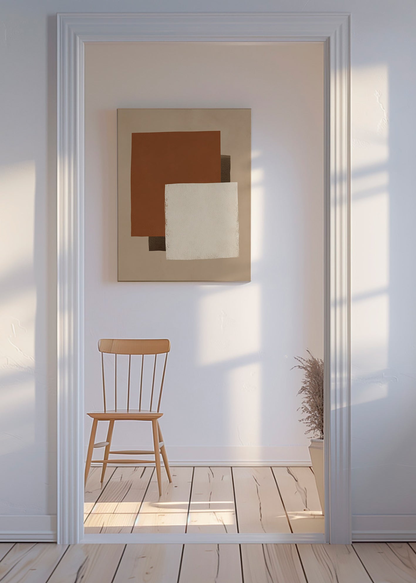 Plakat geometryczny w kolorach ziemi
