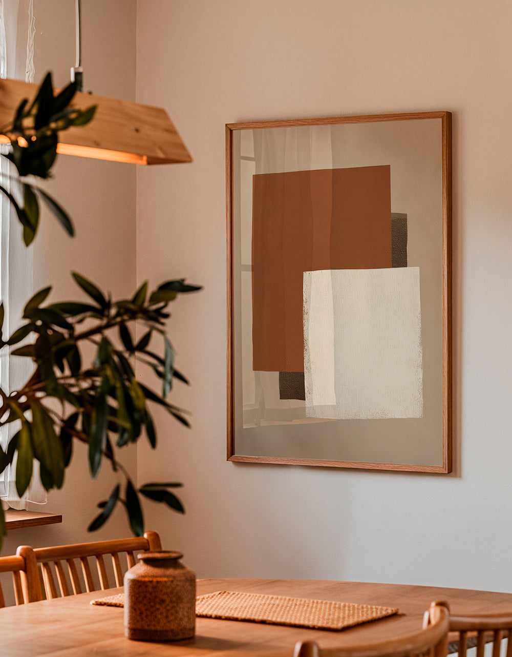 Plakat geometryczny w kolorach ziemi