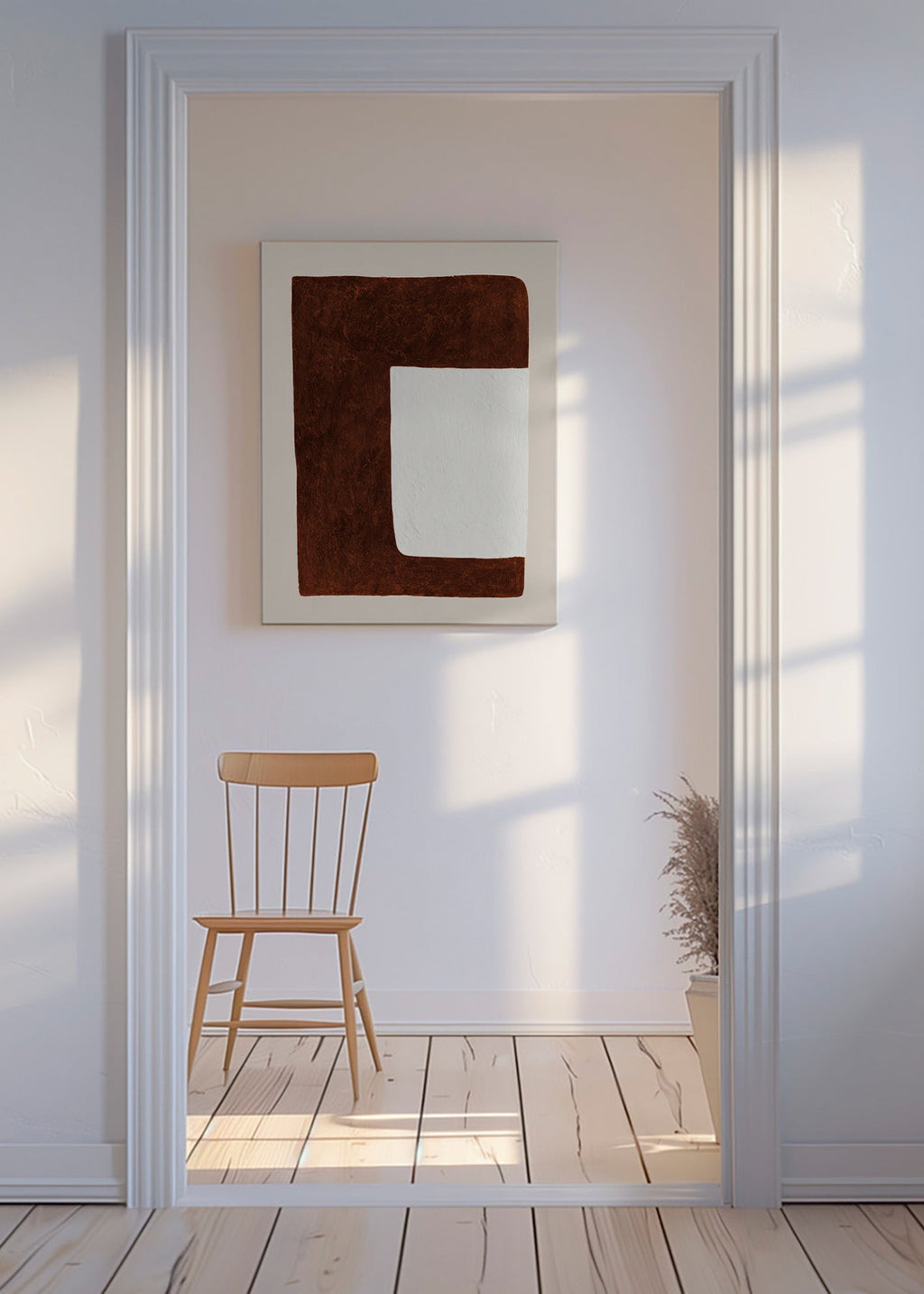 Obraz abstrakcyjny: Czekoladowa forma minimalna