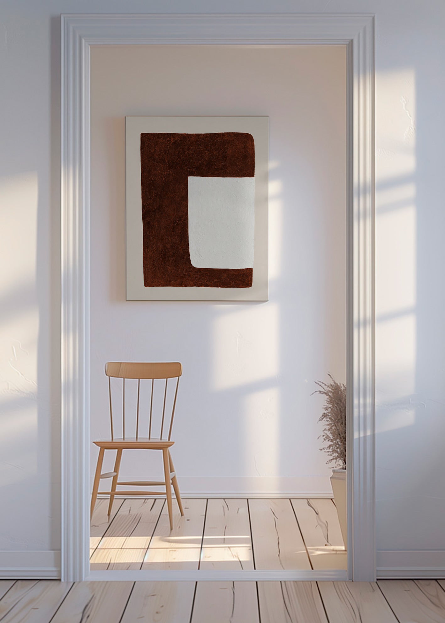 Obraz abstrakcyjny: Czekoladowa forma minimalna