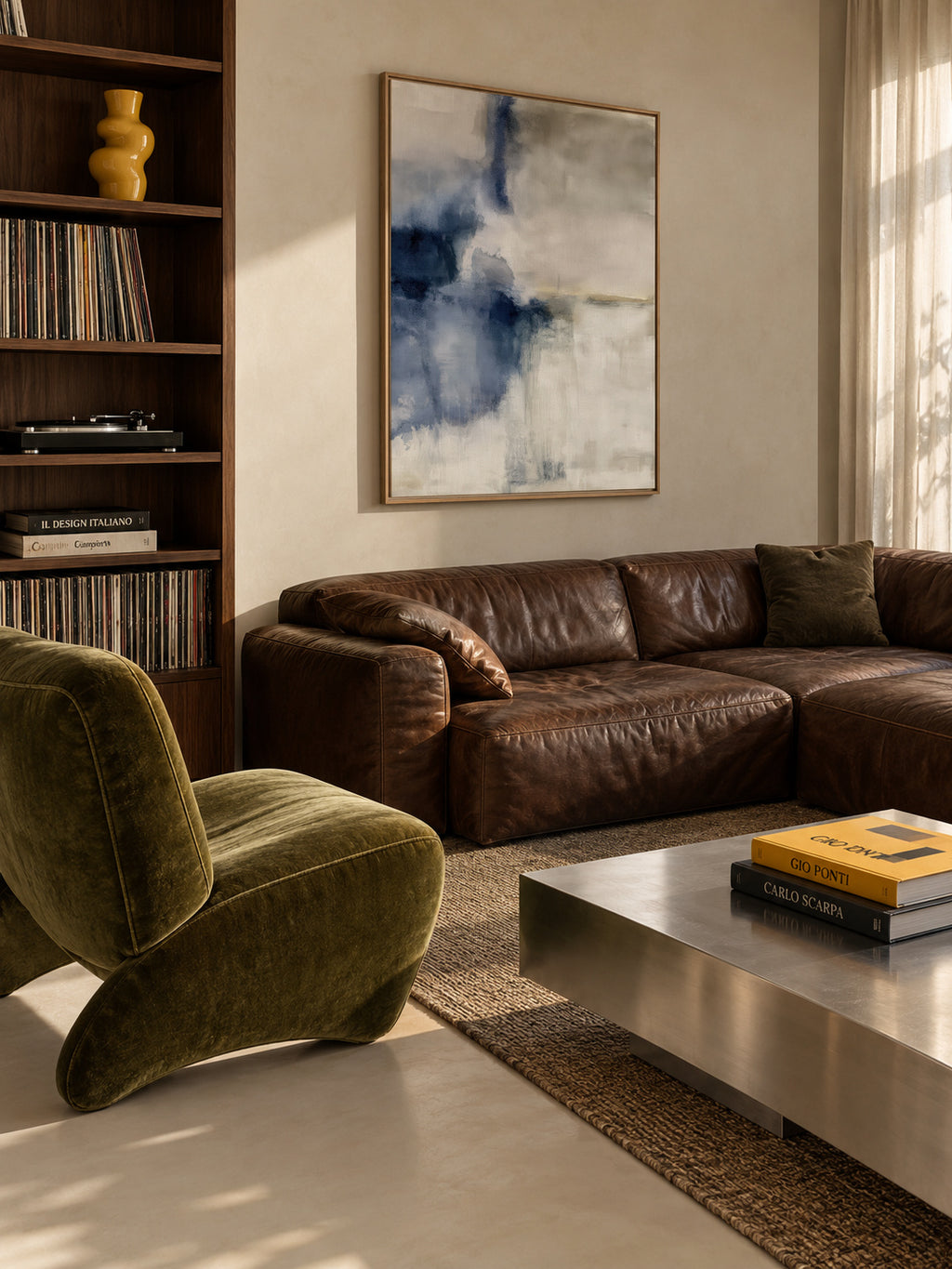 Blue Mist - Framed canvas in an interior