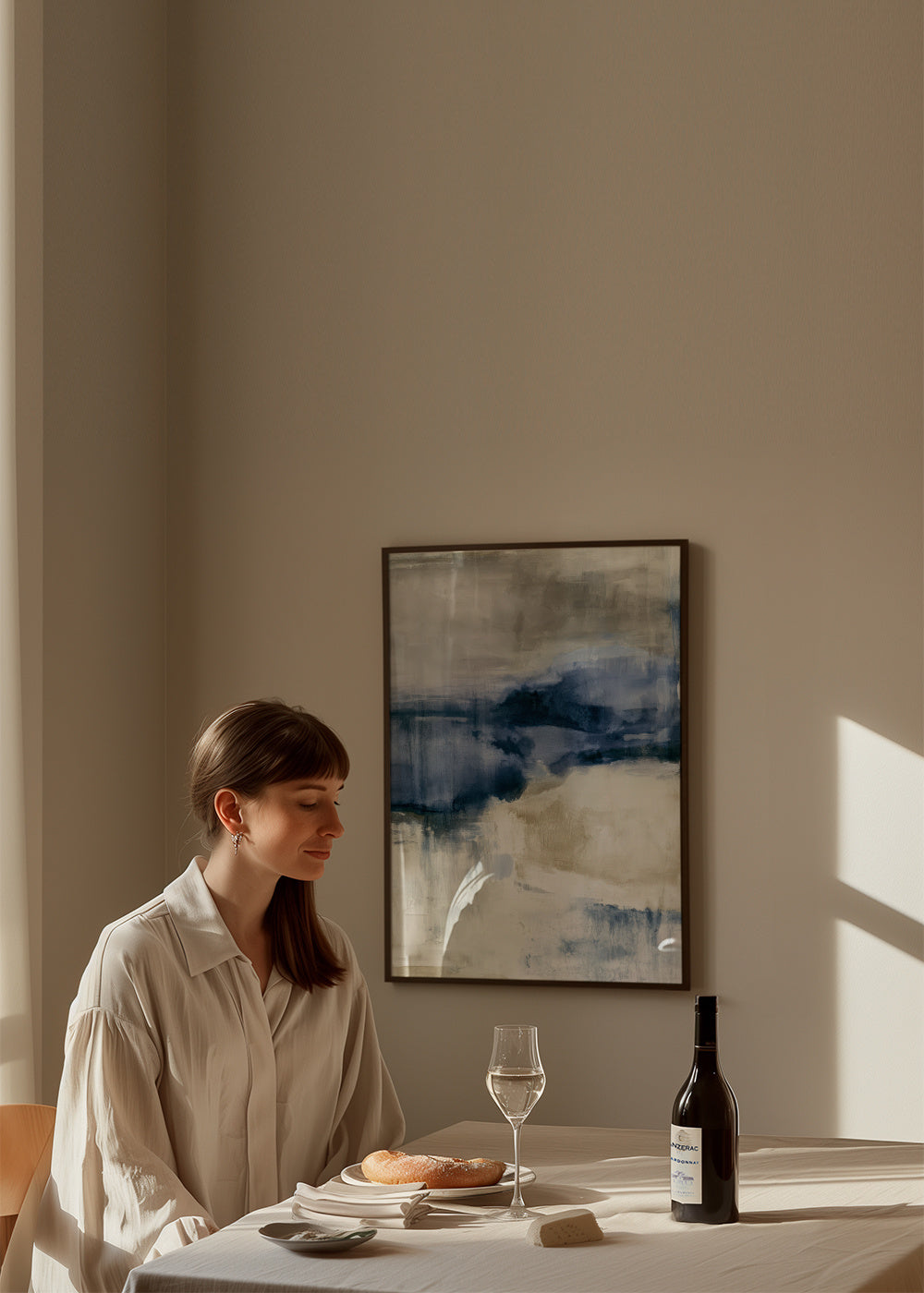 Winter Fog - Framed poster in an interior