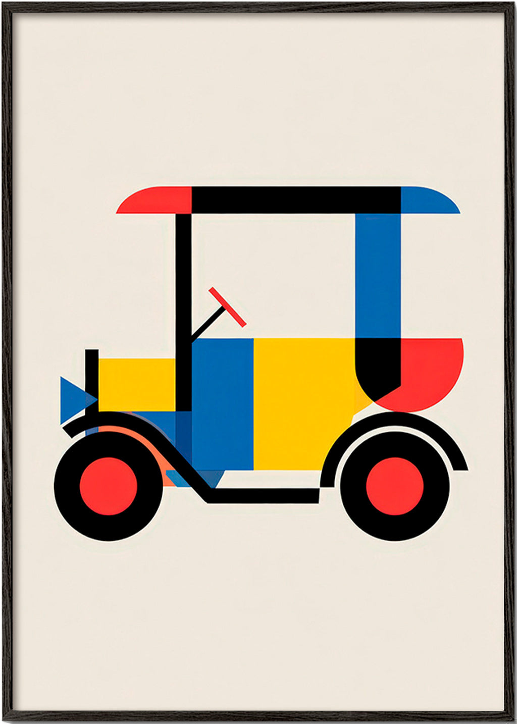 Plakat geometryczny pojazd Bauhaus