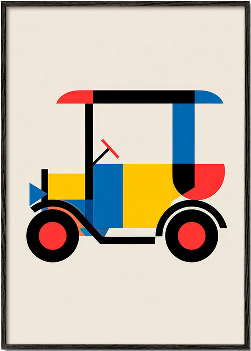 Plakat geometryczny pojazd Bauhaus