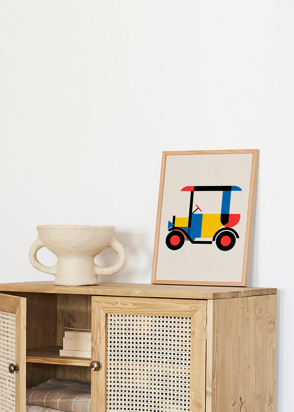 Plakat geometryczny pojazd Bauhaus