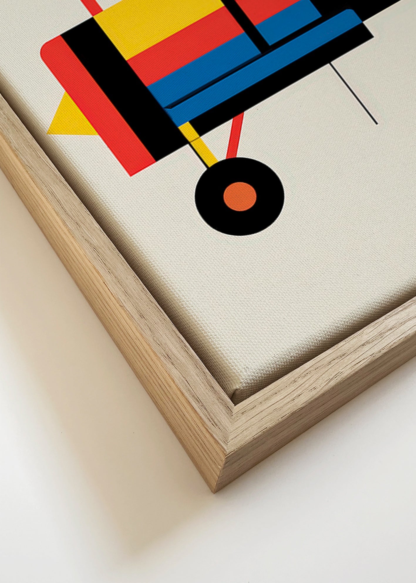 Geometryczny plakat z biplanem