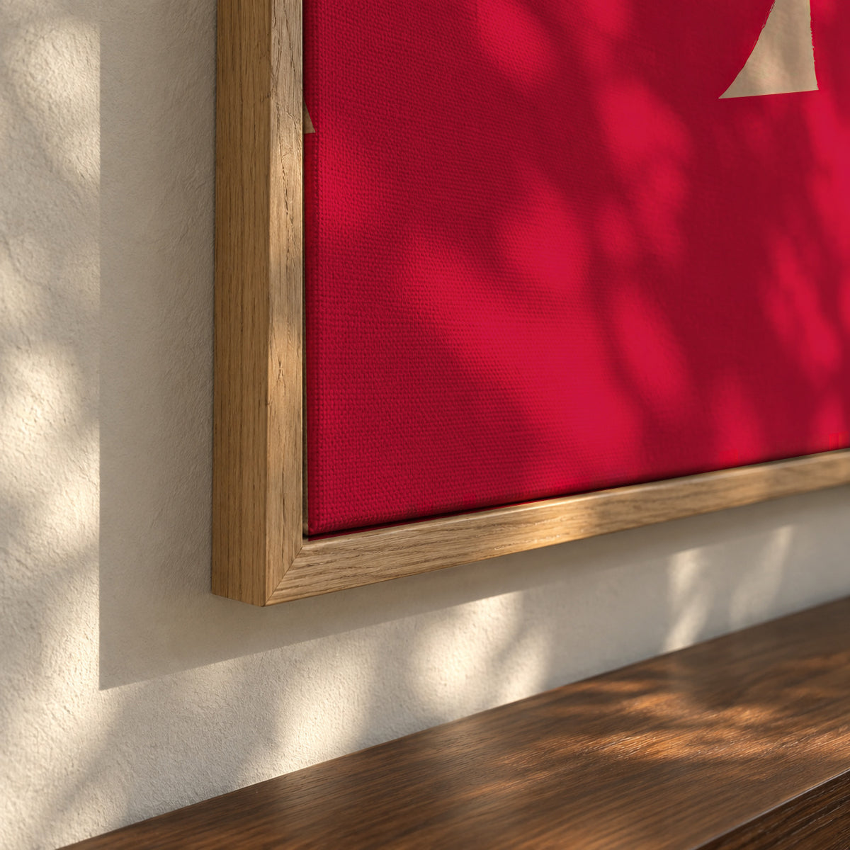 Crimson Curve - Framed canvas detail