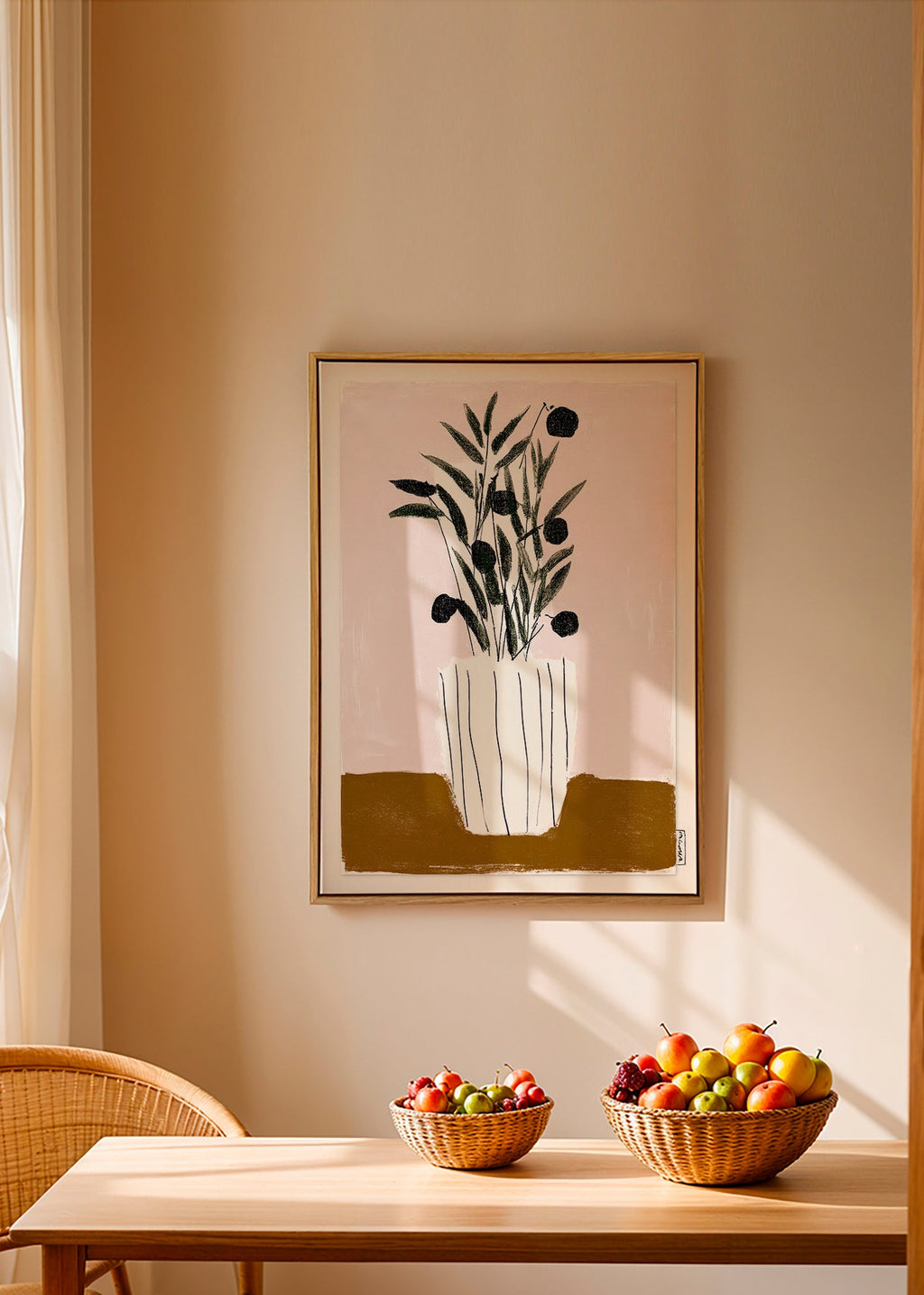 Plakat botaniczny z gałązkami oliwnymi