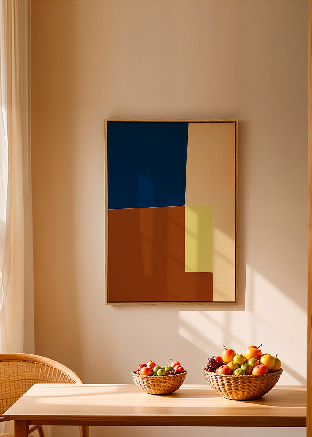 Plakat geometryczny z blokami kolorów