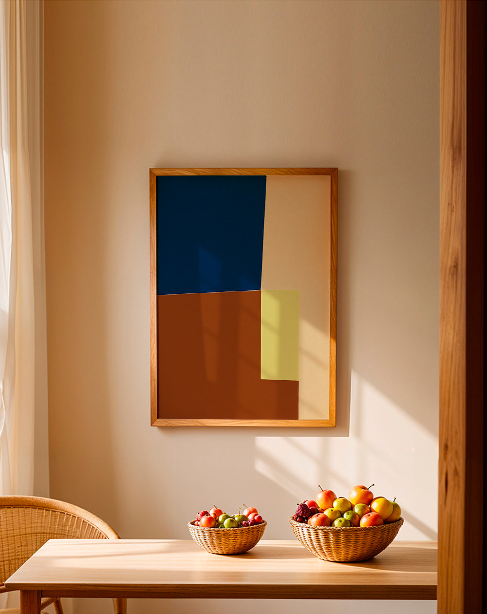 Plakat geometryczny z blokami kolorów
