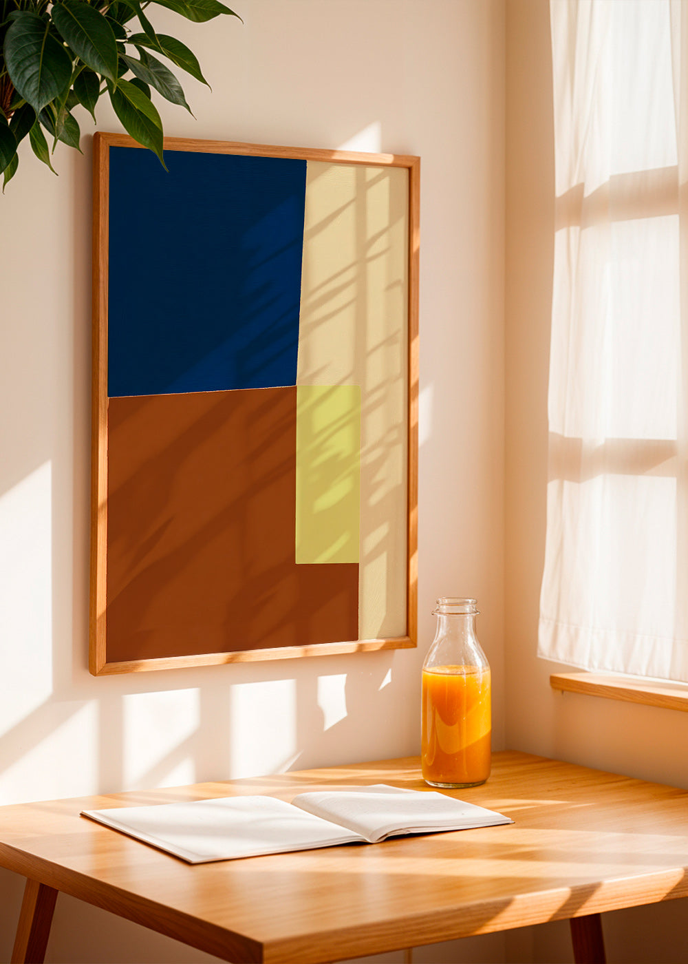 Plakat geometryczny z blokami kolorów