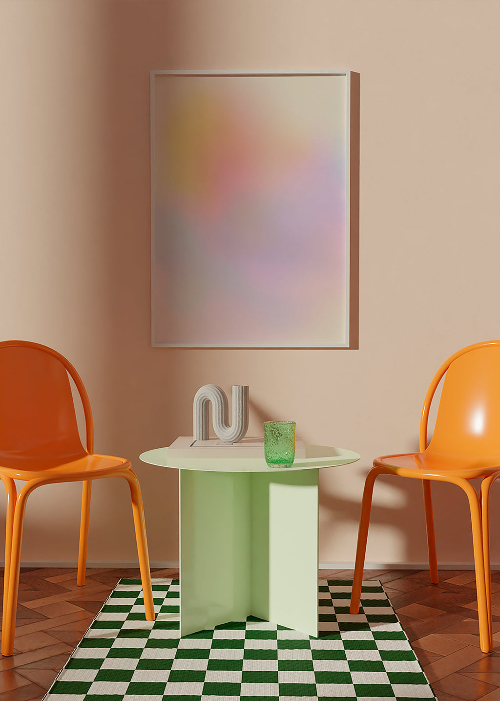 Abstrakcja w pastelach z delikatnymi przejściami