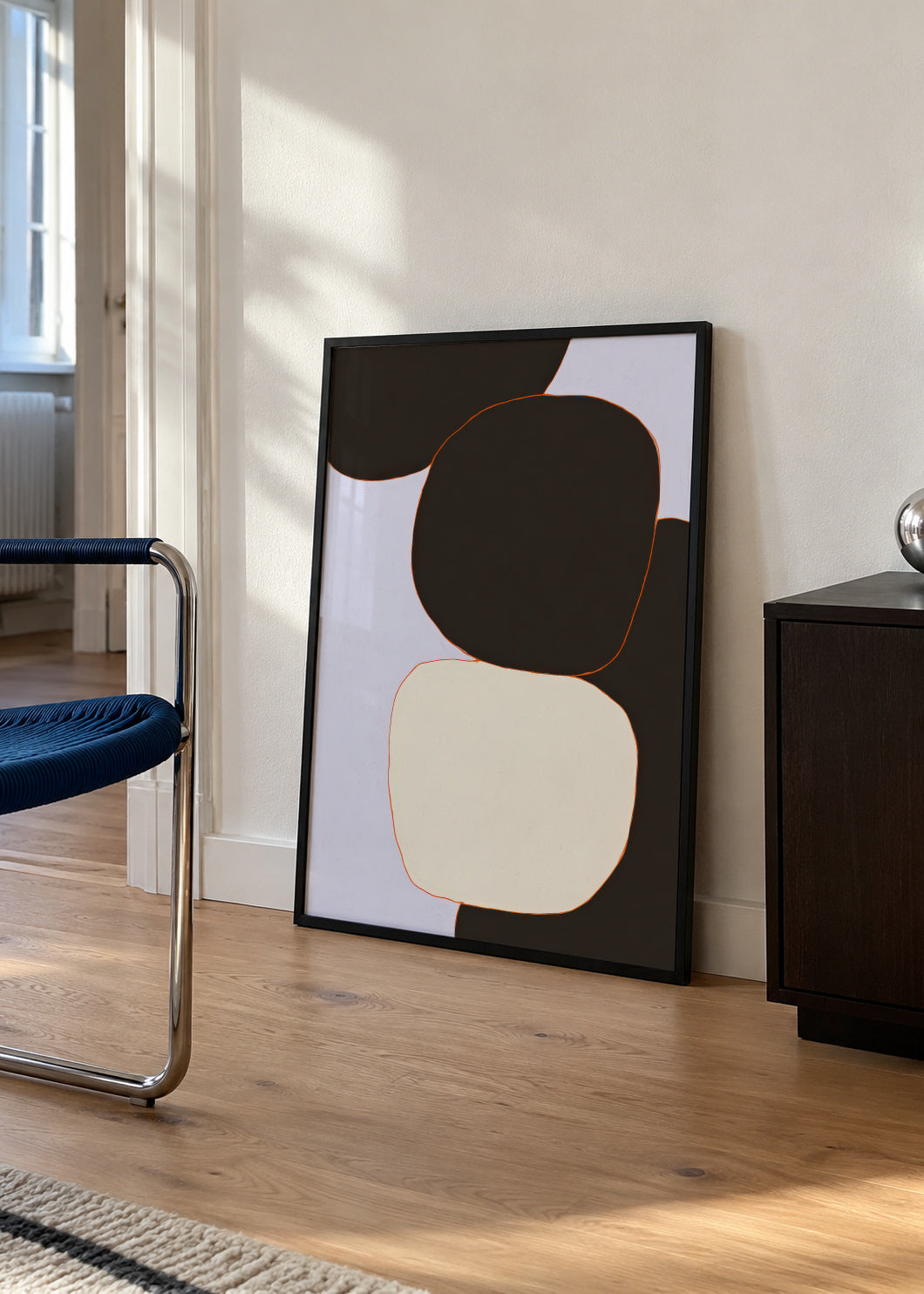 Rounded Shapes - Framed poster in an interior