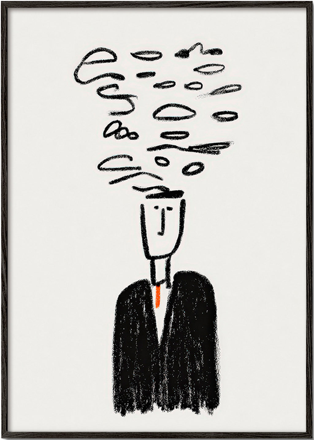 Minimalistyczna ilustracja postaci z dymem