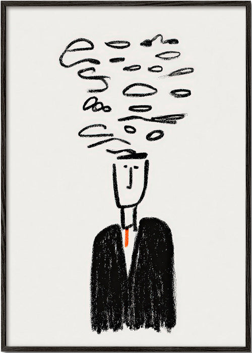 Minimalistyczna ilustracja postaci z dymem