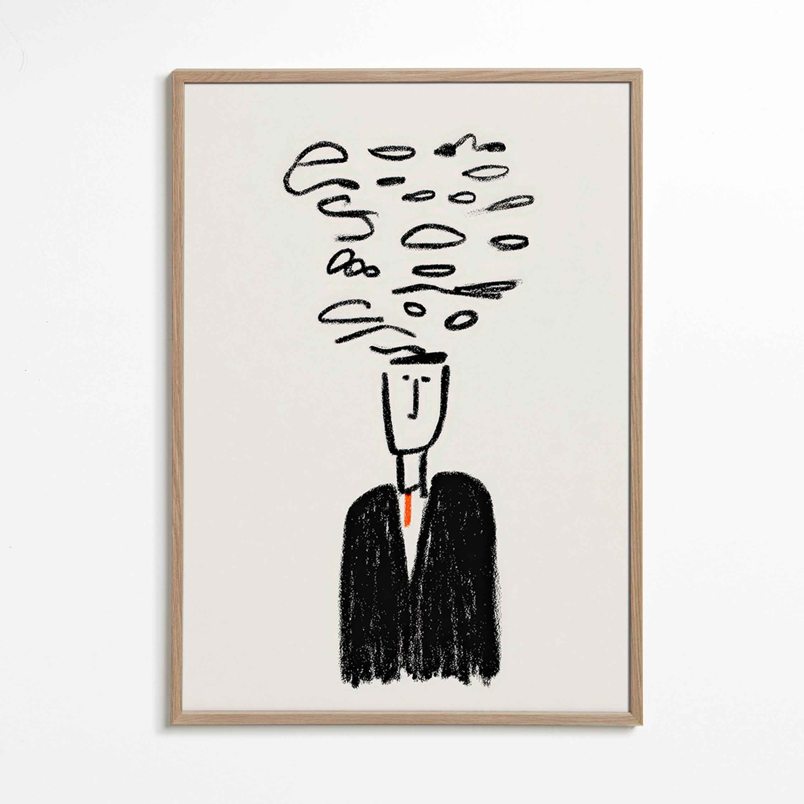 Minimalistyczna ilustracja postaci z dymem