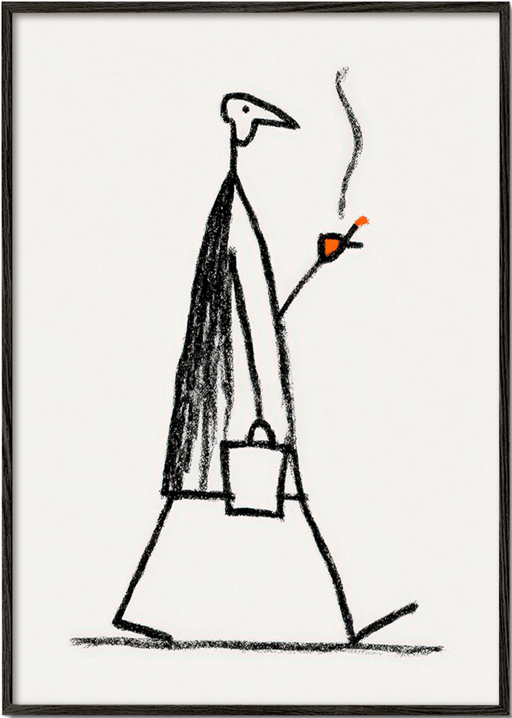 Minimalistyczna ilustracja postaci palącej