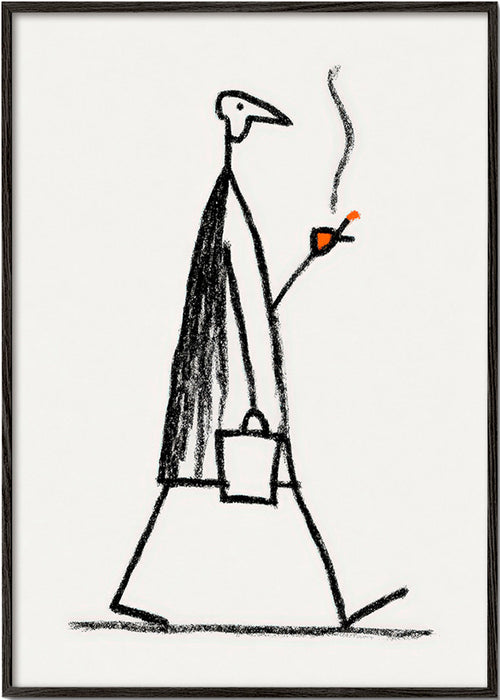 Minimalistyczna ilustracja postaci palącej