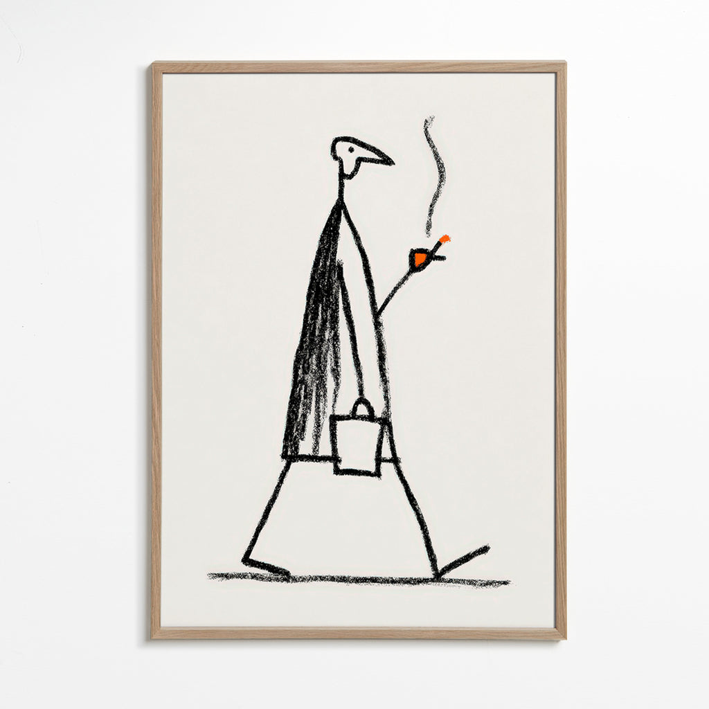 Minimalistyczna ilustracja postaci palącej