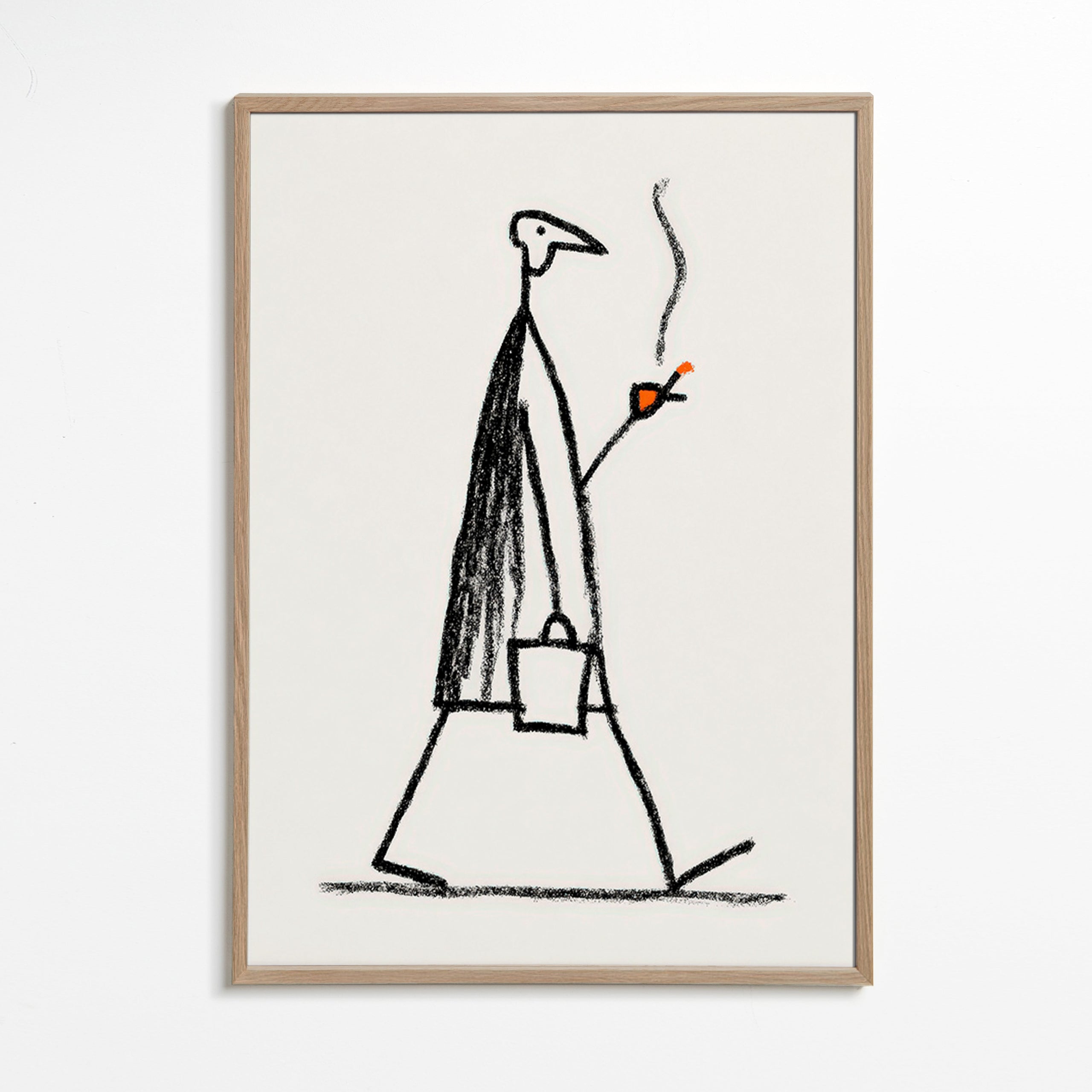 Minimalistyczna ilustracja postaci palącej