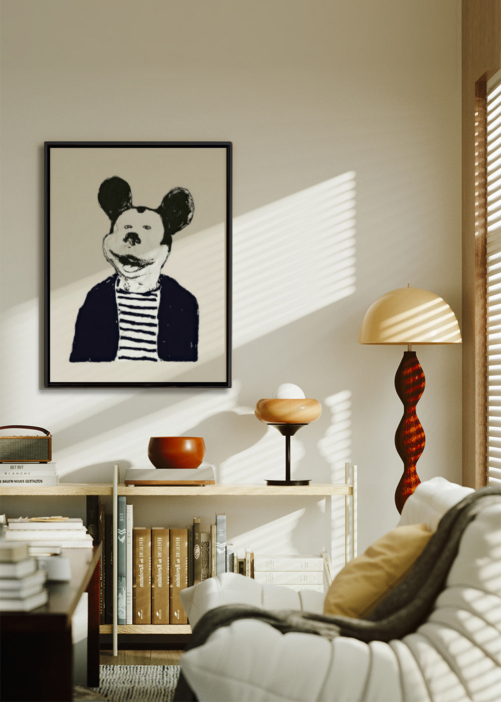 Mouse Gentleman - Framed canvas in an interior